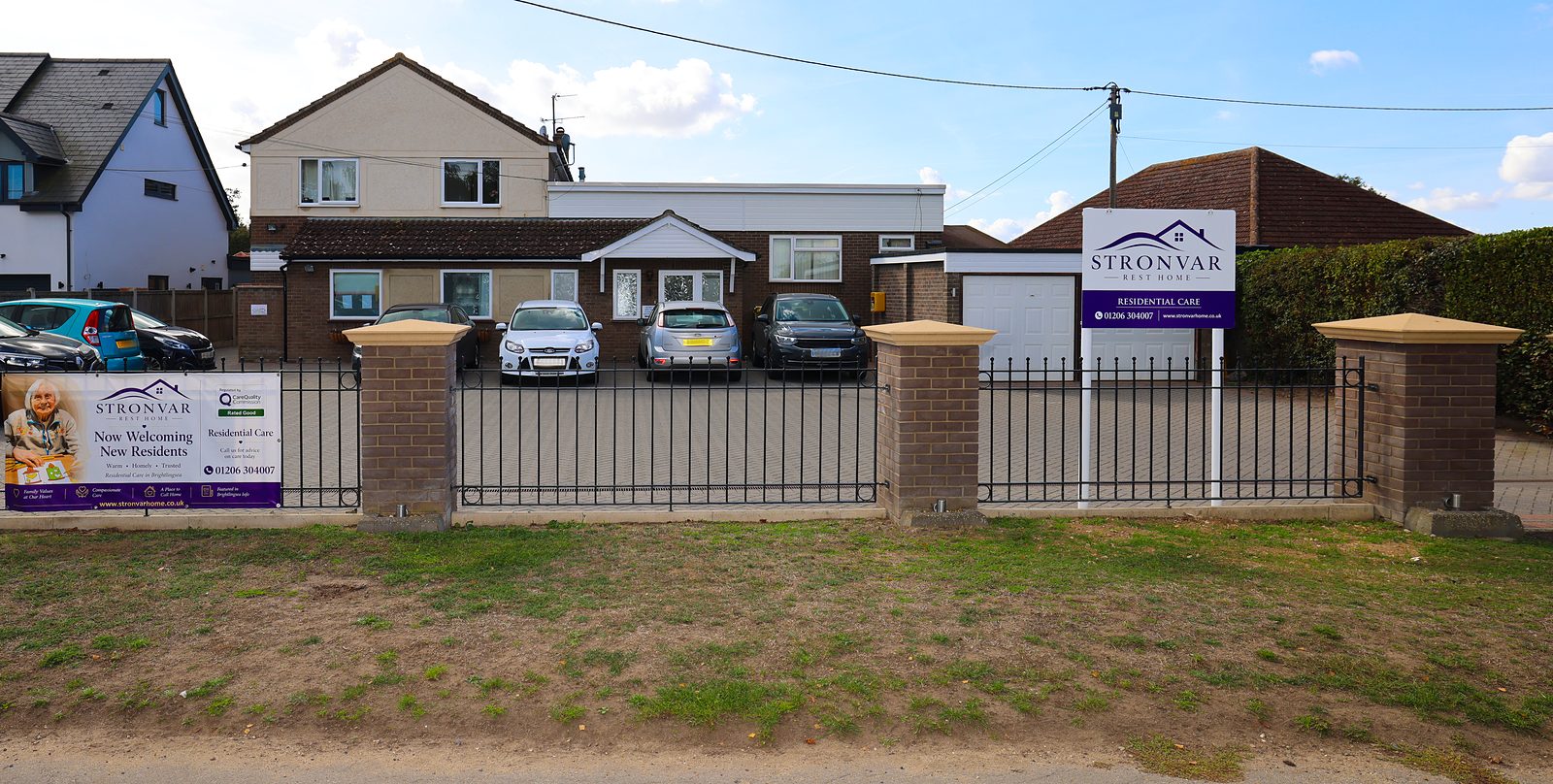 The front of Stronvar Rest Home on Church Road, Brightlingsea